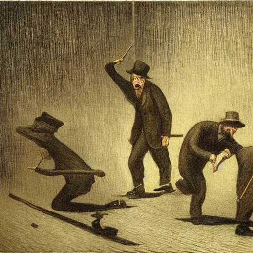 Image similar to a hyper realistic painting of a bank robbery, by alfred kubin, highly detailed, vivid color,