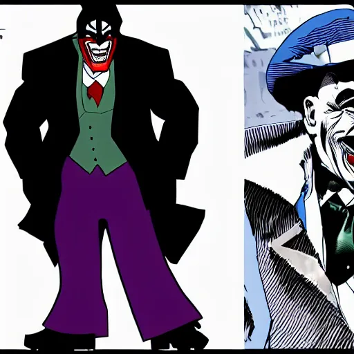 Image similar to Putin dressed as the Joker, artwork by Frank Miller