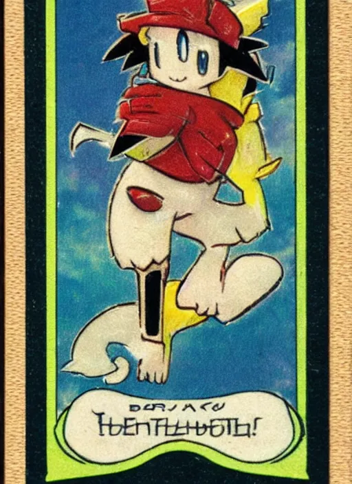 Image similar to a pokemon card from the 1 9 2 0 s