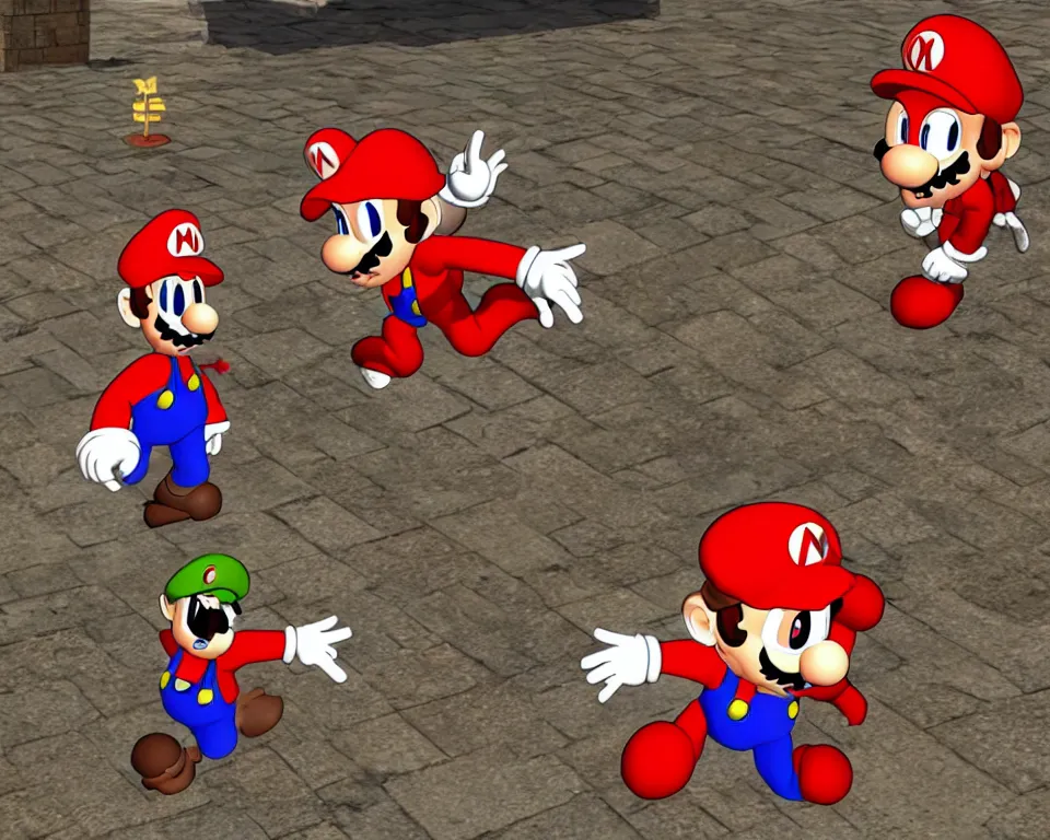 Image similar to T-posing demon mario