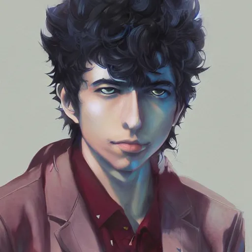 Prompt: anime portrait of bob dylan as a muscular anime boy by stanley artgerm lau, wlop, rossdraws, james jean, andrei riabovitchev, marc simonetti, and sakimichan, trending on artstation