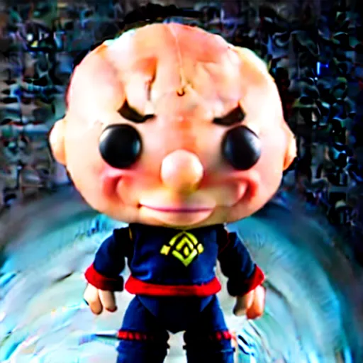 Prompt: photograph of Funko Pop doll of Captain Picard taken in a light box with studio lighting, some background blur