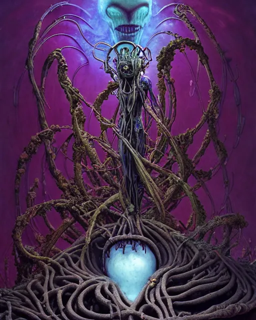 Prompt: the platonic ideal of flowers, rotting, insects and praying of cletus kasady carnage thanos dementor wild hunt chtulu mandelbulb schpongle doctor manhattan bioshock xenomorph akira, ego death, decay, dmt, psilocybin, concept art by randy vargas and zdzisław beksinski