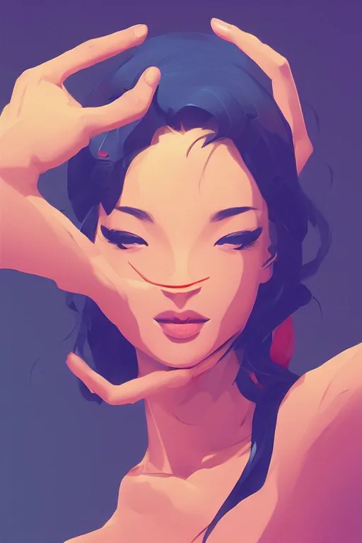 Image similar to strong hand, smooth face, centered, solid bacgkround, median photoshop filter cutout vector behance, hd by artgerm, jesper ejsing, by rhads, makoto shinkai and lois van baarle, ilya kuvshinov, rossdraws, illustration, art by ilya kuvshinov and gustav klimt