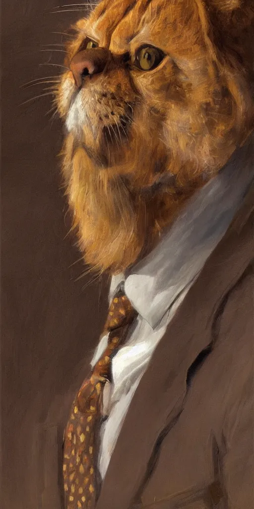 Image similar to portrait of garfield by frank salisbury