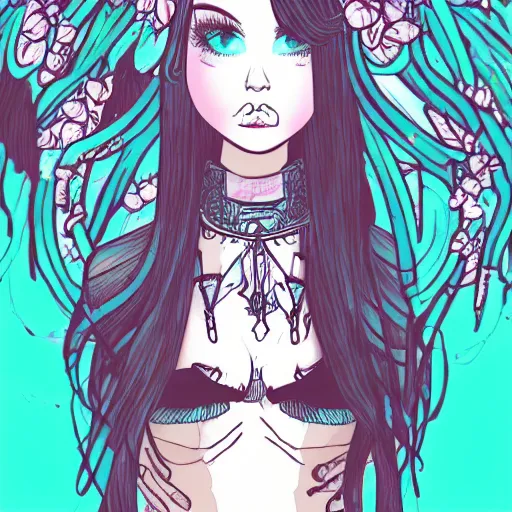 Image similar to illustration wierdcore aesthetic girl