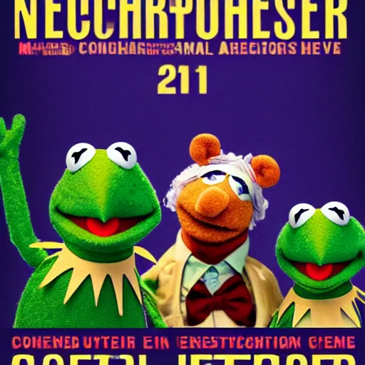 Image similar to a concert poster for the muppets in the style of jefferson airport