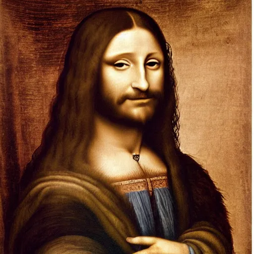 Image similar to photo of hairy furry gioconda, art by leonardo da vinci