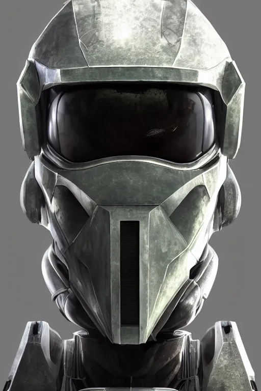 Image similar to robot ninja mask helmet halo master chief radiating a glowing aura global illumination ray tracing hdr fanart arstation by ian pesty and katarzyna da „ bek - chmiel