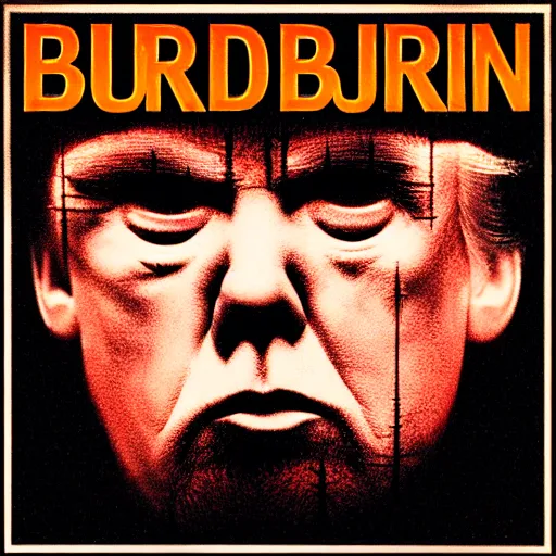 Image similar to an album cover from the band burzum of donald trump with laser eyes, 8 k, trending on art station