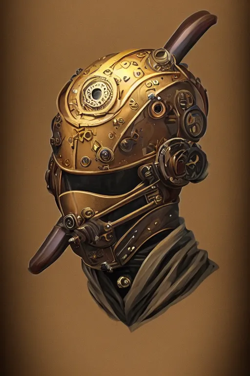 Image similar to steampunk helmet fantasy art mask robot ninja stylized digital illustration sharp focus, elegant intricate digital painting artstation concept art global illumination ray tracing advanced technology chaykin howard and campionpascale and cooke darwyn and davis jack