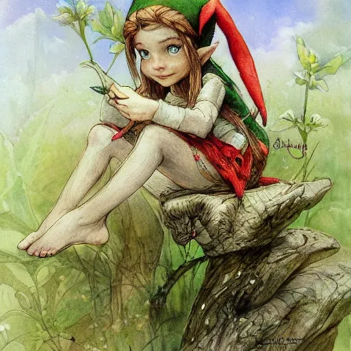 Prompt: lovely elf in the nature by jean - baptiste monge
