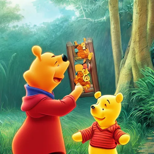 Prompt: winnie the pooh speaks to the national peoples congress of china, award winning photography, extremely detailed, artstation, 8 k, sensual lighting, incredible art, wlop, artgerm