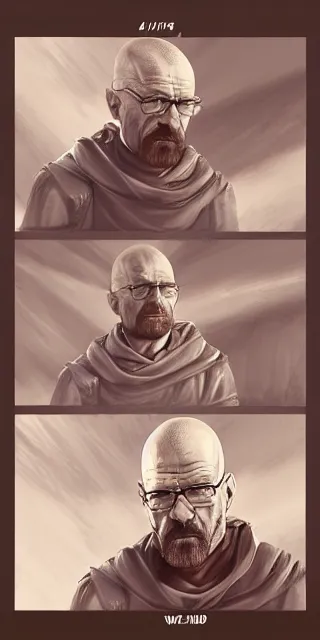 Prompt: walter white as a knight in shining armor, trending on artstation