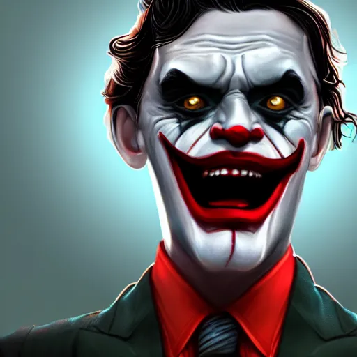 Image similar to 'Jeromy Powell'!! as The Joker, digital art, cgsociety, artstation, trending, 4k