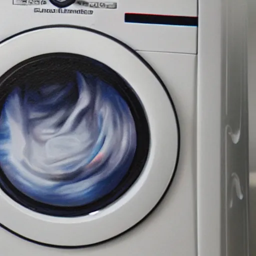 Prompt: oil painting of a laundry machine, incredibly beautiful, insane detail, masterpiece