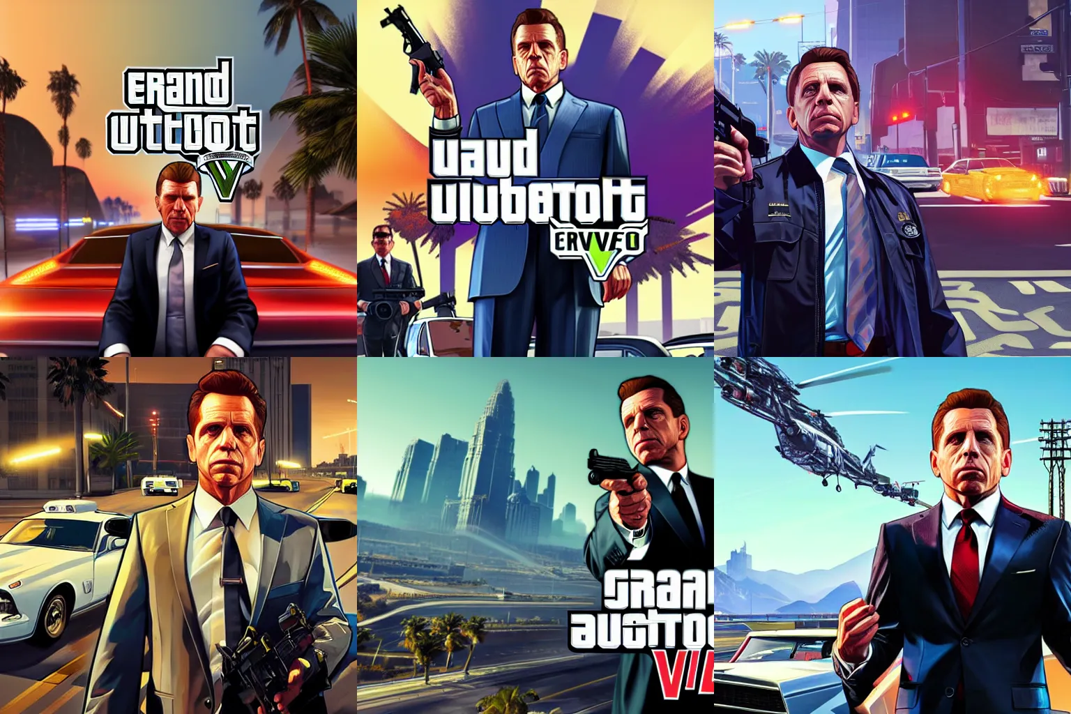 Prompt: David Miscavige in Grand Theft Auto 5 cover art, epic, 4k resolution, extremely detailed, very sharp, artstation, digital art, vibrant,