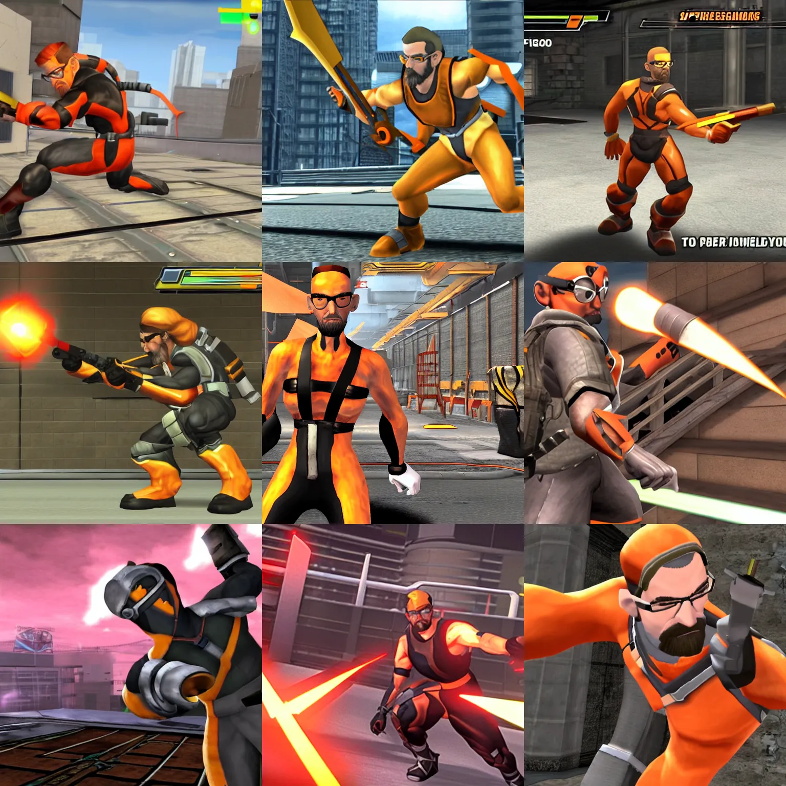 Prompt: Gordon Freeman in super smash bros, screenshot