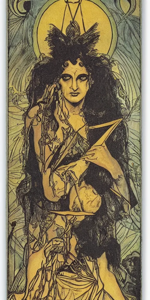 Prompt: the sun tarot card by austin osman spare