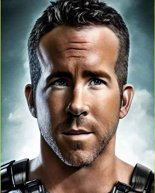 Prompt: ryan reynolds wearing an iron man suit without the mask, magazine cover, dramatic, studio lighting, photoshoot