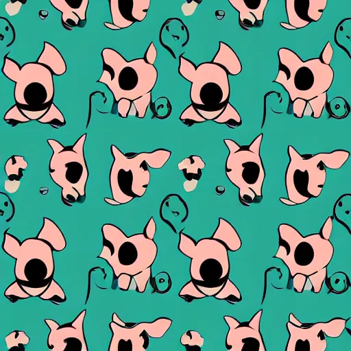 Image similar to random pig pattern 2d flat cell shaded