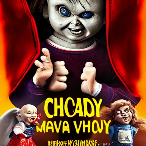 Image similar to Chucky versus Nuns movie poster