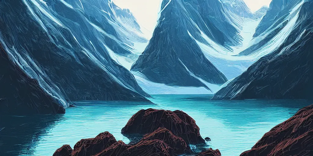 Image similar to the fjords of norway by petros afshar speedart