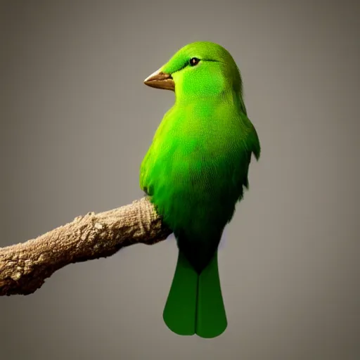 Prompt: photographs of a green bird on a branch, trending on artstation