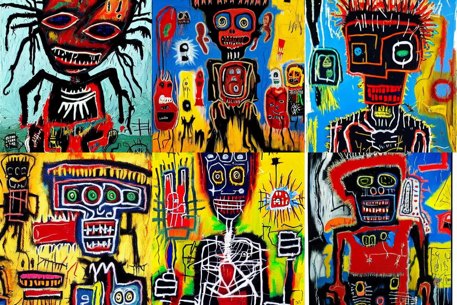 Image similar to extremely highly detailed scary evil terrifying haitian black voodoo dolls paintings by Jean-Michel Basquiat 4k insanely detailed and intricate, super detailed, 4k HDR high quality