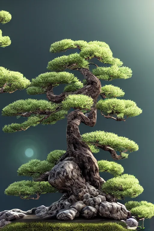 Image similar to photo of a mystical bonsai on top of a chinese mountain, unreal 5, DAZ, hyperrealistic, octane render, Regal, Refined, Detailed Digital Art, dynamic lighting, Highly Detailed, Cinematic Lighting, Unreal Engine, 8k, HD