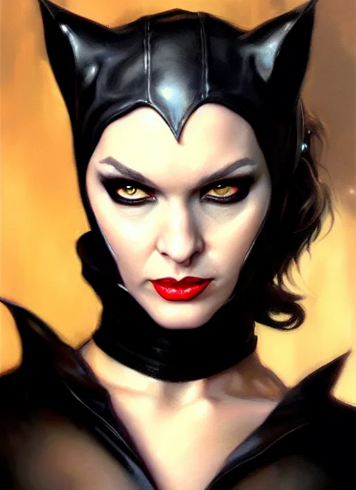 Image similar to a _ fantasy _ style _ portrait _ painting _ catwoman, oil _ painting _ unreal _ 5 _ daz. _ rpg _ portrait _ extremely _ detailed _ artgerm _ greg _ rutkowski _ greg