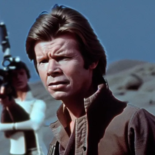 Image similar to film still of Gary Oldman as Han Solo in Star Wars 1977