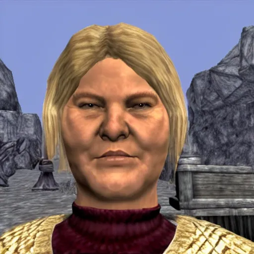 Image similar to Erna Solberg in The Elder Scrolls: Oblivion