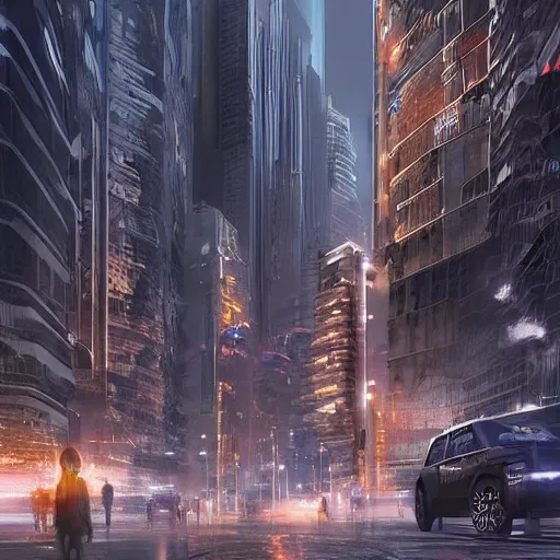 Image similar to thata giant artificial intelligence system designed to collect images of people around the world and enhance their creative processes by mining, selling, selling, and, bya beautiful 3 d matte painting about a futuristic, futuristic street, by gros