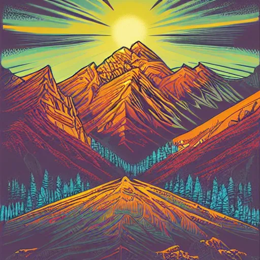 Image similar to Mountains by Dan Mumford