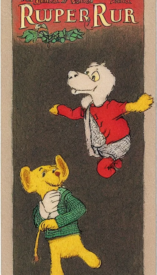 Prompt: rupert the bear by caldecott, randolph