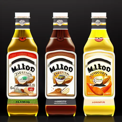 Image similar to snack foods, malort bottle design, hd render