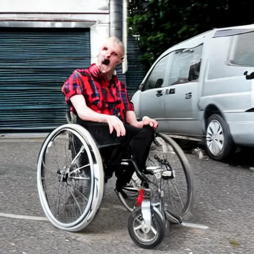 Prompt: man with wheel as brain