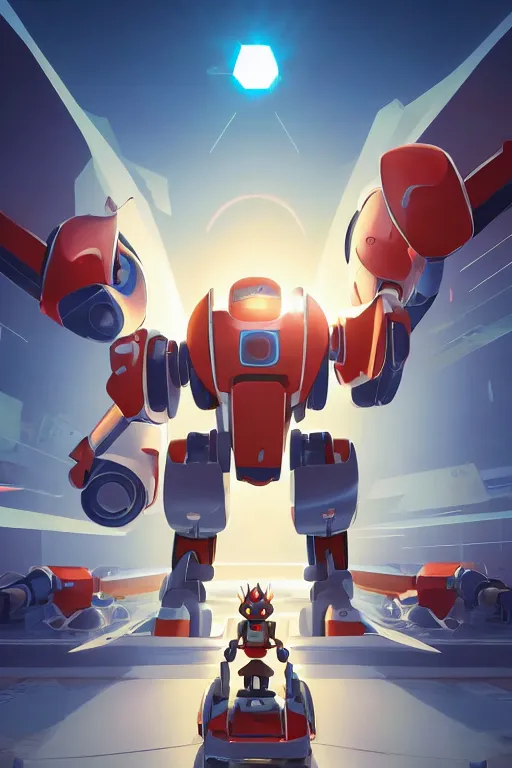 Image similar to metabots medabots medarotto medarot robot minimalist comics, behance hd by jesper ejsing, by rhads, makoto shinkai and lois van baarle, ilya kuvshinov, rossdraws global illumination ray tracing hdr radiating a glowing aura