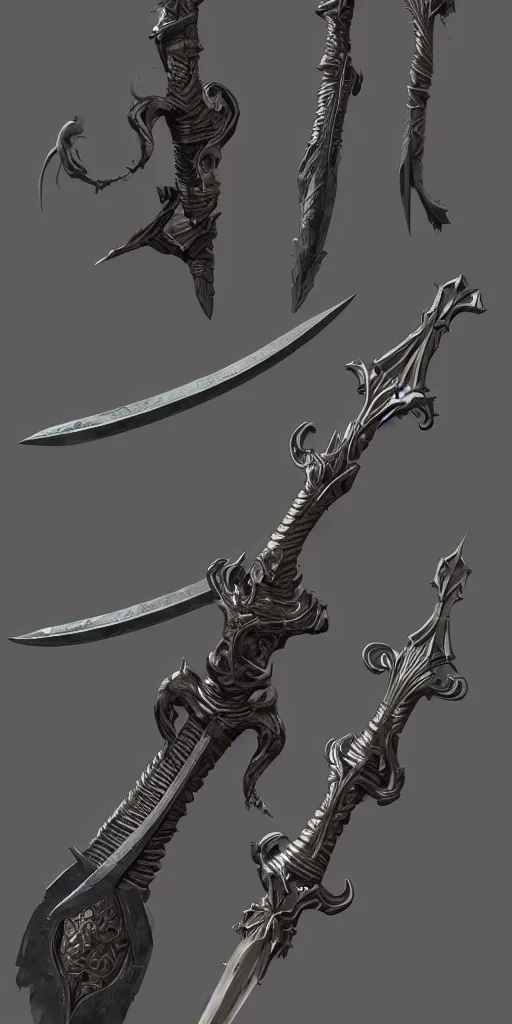 Image similar to sword design, shortsword, art by gerald brom, greg rutkowski and artgerm and james jean and zdzisław beksinski, 8 k, unreal engine, c 4 d