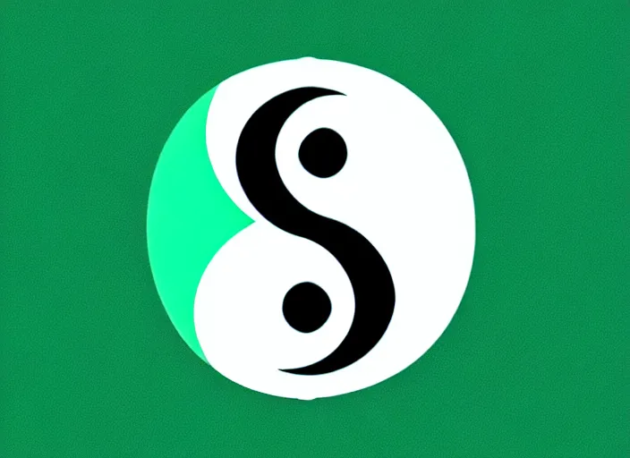 Image similar to A yin-yang logo in green and blue