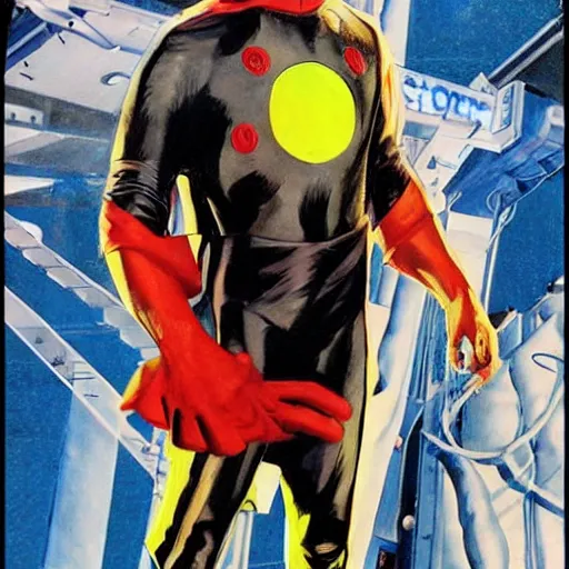 Image similar to Alex Ross and Sergio Bleda and Jérémy Petiqueux and Alex Maleev artwork of a portrait of a boy super scientest in a scace suit costume