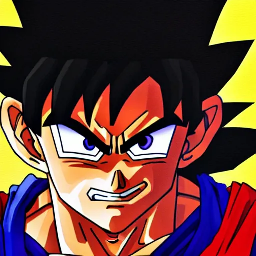 Image similar to Goku, Face portrait, crisp face, , facial features artwork by Georges de La Tour
