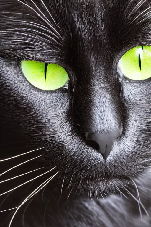 Image similar to studio photo of a green-eyed black cat