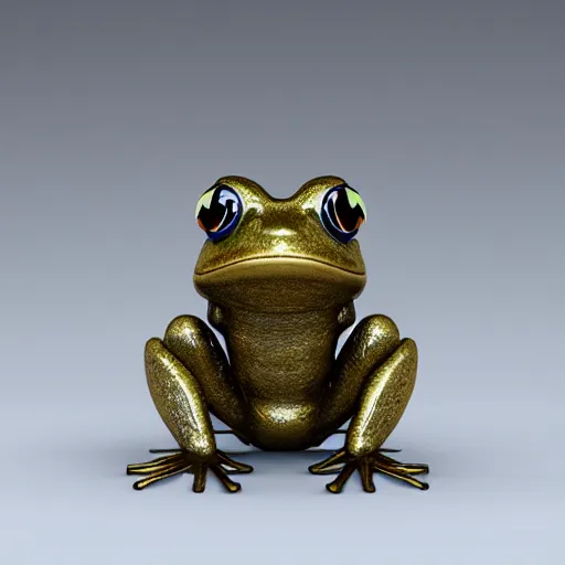 Prompt: bronze figurine of a frog as an astronaut, kawaii japanese style, digital art, intricately detailed 4k octane rendering, trending on artstation