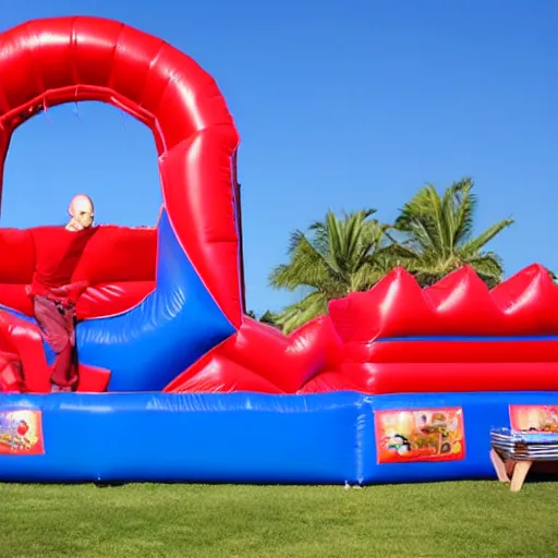 Prompt: bouncy castle made from tom cruise