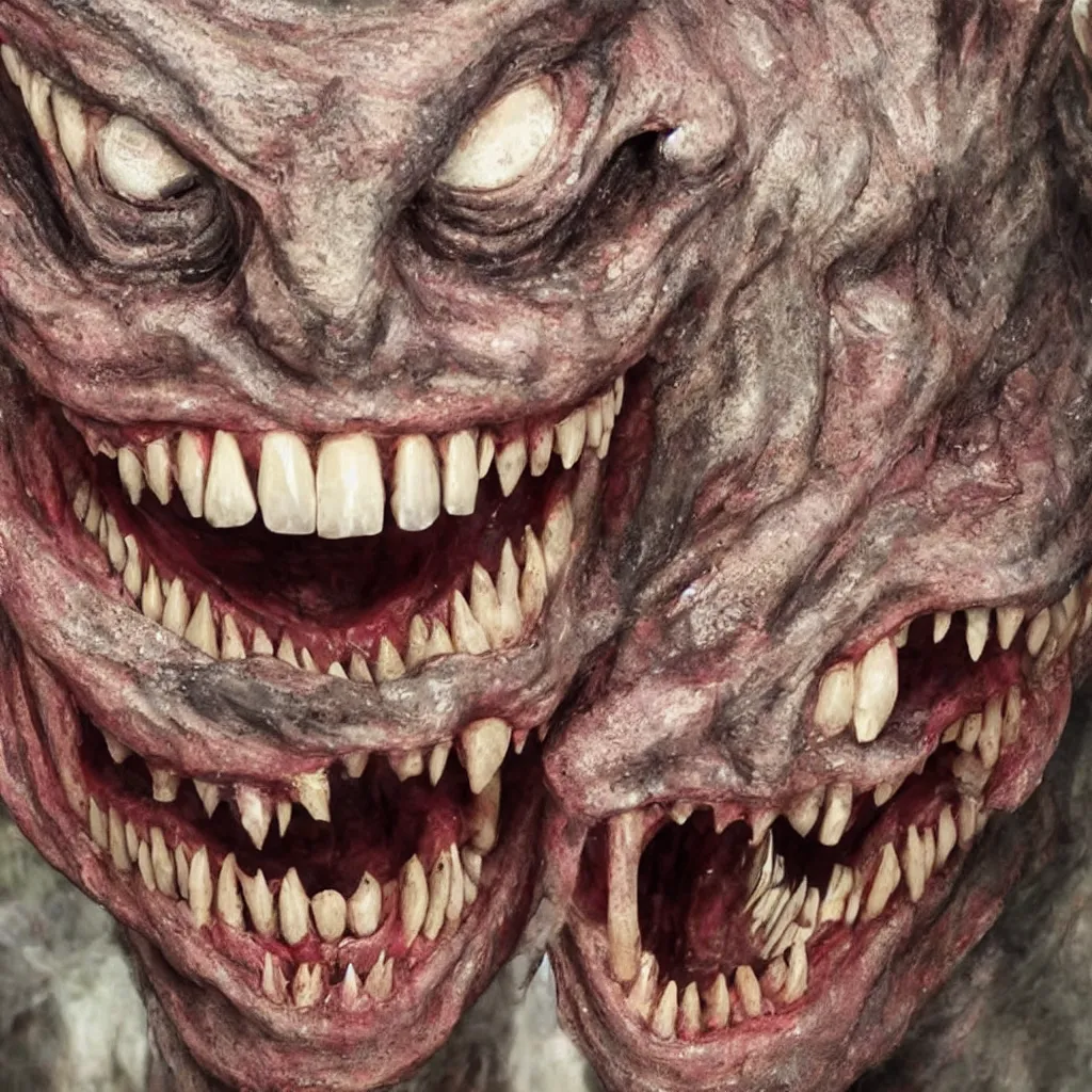 Image similar to horrifying creature, realistic, teeth