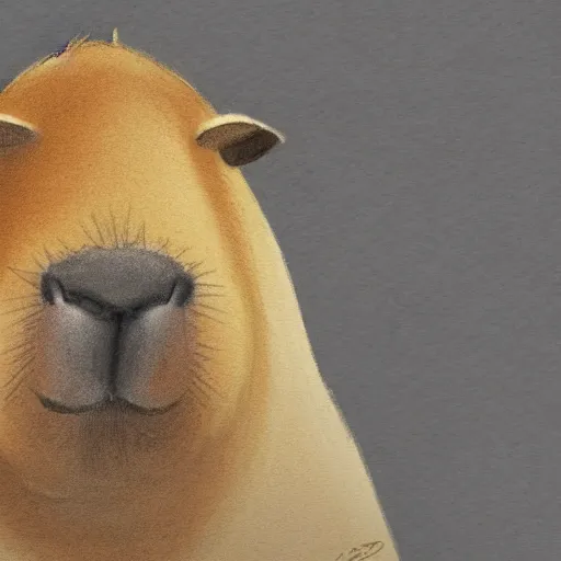 Prompt: courtroom sketch of a capybara on trial, photograph, trending on artstation, 4k, concept art