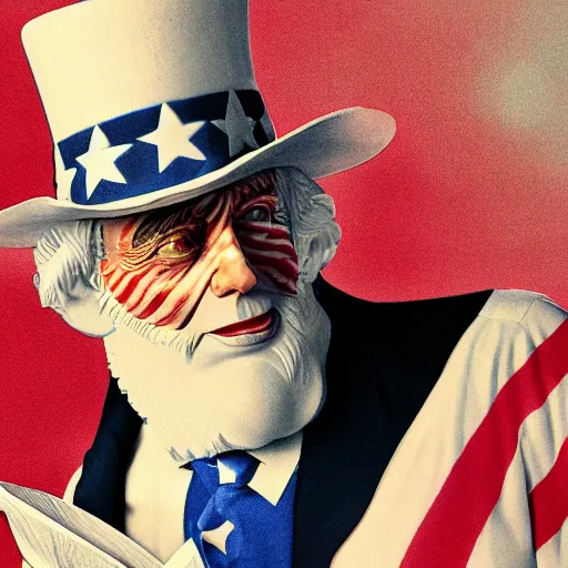 Prompt: uncle sam as a real person, photograph, octane render, hyperreal