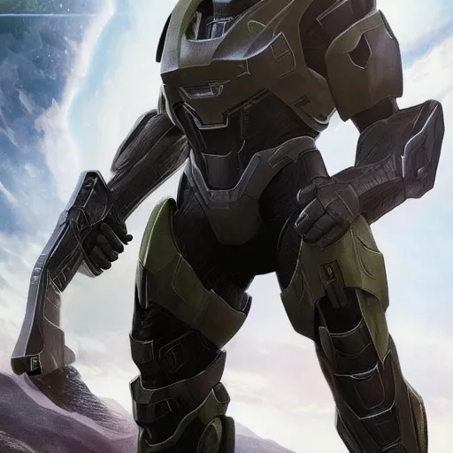 Prompt: Elon Musk in Mjolnir armor from Halo.